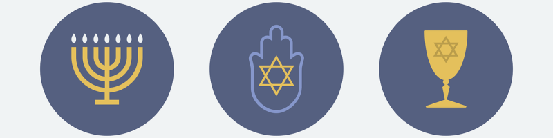עיגולים עם פריטים יהודיים